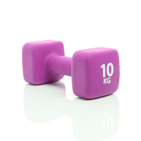 Neopren Short Dumbbell 10kg Purple Dumb-bell Nonskid Weight