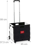 Folding Shopping Trolley with Telescopic Handle, Wheels, Transport Trolley up to 35 kg
