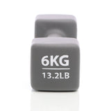 Neopren Short Dumbbell 6kg Grey Dumb-bell Nonskid Handle Weight