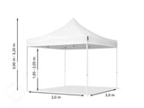 3x3m Steel Folding Pavilion, without side parts, Cream