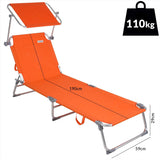 Sun Lounger 190 cm Garden Lounger Beach Lounger Aluminium