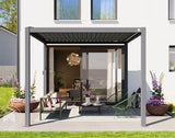 3x3m pergola in anthracite; with slatted roof in anthracite