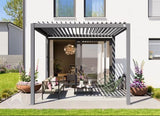 3x3m pergola in anthracite; with slatted roof in anthracite
