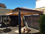 3x3 m soft top garden pavilion, including 4 side panels, taupe