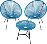 Garden furniture table and chairs set  | Round table with glass top and 2 comfortable chairs