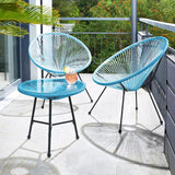 Garden furniture table and chairs set  | Round table with glass top and 2 comfortable chairs