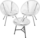 Garden furniture table and chairs set  | Round table with glass top and 2 comfortable chairs