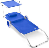 Crete Aluminium Folding Beach Lounger Sun Lounger