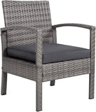 Polyrattan Lounge Set Safety Glass Top 7 Pieces 2 Armchairs 1 Garden Bench