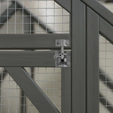 Outdoor Cat Enclosure 140 x 187 x 187 cm Wooden Cage, Water-Resistant Canopy for Protection