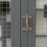 Outdoor Cat Enclosure 140 x 187 x 187 cm Wooden Cage, Water-Resistant Canopy for Protection