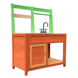 Children’s Outdoor Play Kitchen made of Wood with Sink