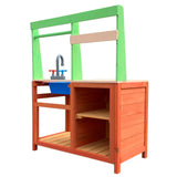 Children’s Outdoor Play Kitchen made of Wood with Sink