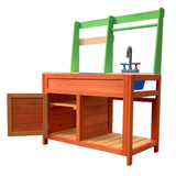 Children’s Outdoor Play Kitchen made of Wood with Sink