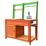 Children’s Outdoor Play Kitchen made of Wood with Sink