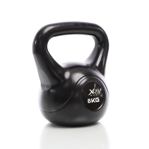 LUXTRI Kettlebell Black 8kg Cement-filled Dumbbell Round Weightlifting