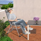 Set of 2 Aluminium Garden Chair High Back