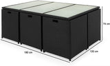 Poly Rattan Garden Set Cube 6 Chairs 4 Stools and Table ..11 Piece