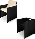 Poly Rattan Garden Set Cube 6 Chairs 4 Stools and Table ..11 Piece