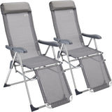 Set of 2 Aluminium Garden Chair High Back