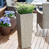 Flower Pot Set of 3 Planter Plant Pot Flower Pot Poly Rattan Look