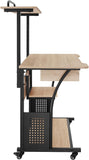 computer desk Fife | with 4 tiers including keyboard tray & rolling castors