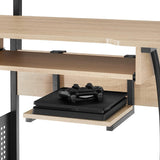 computer desk Fife | with 4 tiers including keyboard tray & rolling castors