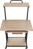 computer desk Fife | with 4 tiers including keyboard tray & rolling castors