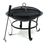 Fire basket Ø56cm grillpan with spark cover, made from powder-coated steel