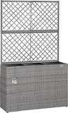 Poly Rattan Planter Trellis Flower Box -3 Inner Pots, Removable Flower Pot