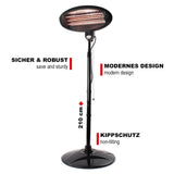Standing Patio Heater 2000W Infrared Terrace 3 Heating Levels