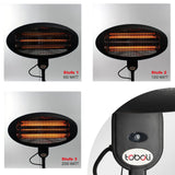 Standing Patio Heater 2000W Infrared Terrace 3 Heating Levels