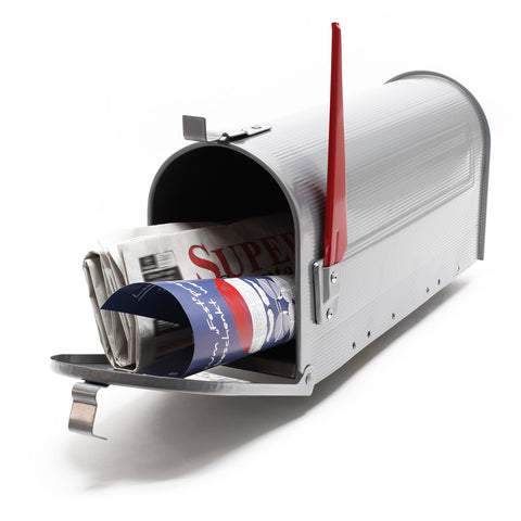 US Mailbox, Galvanised Steel, Silver-Grey, American Style Letterbox