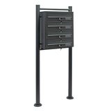 Multiple Letterbox 4 Slots Galvanised Steel Mailbox Anthracite
