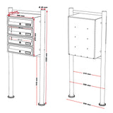 Multiple Letterbox 4 Slots Galvanised Steel Mailbox Anthracite