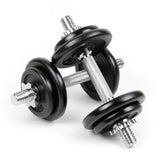 Dumbbell Set 20kg 8 Cast Iron Hand Weight Plates Carrying Case