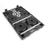 Dumbbell Set 20kg 8 Cast Iron Hand Weight Plates Carrying Case