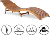 Sun Lounger, Certified Acacia Wood Foldable Case Function Ergonomic