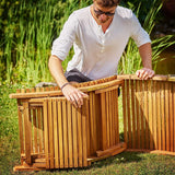 Sun Lounger, Certified Acacia Wood Foldable Case Function Ergonomic
