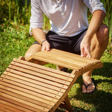 Sun Lounger, Certified Acacia Wood Foldable Case Function Ergonomic