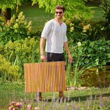 Sun Lounger, Certified Acacia Wood Foldable Case Function Ergonomic