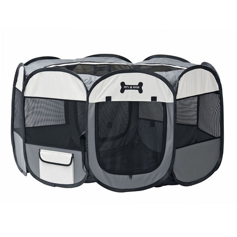 Fudajo Pop-up Puppy Playpen in Beige for indoor and outdoor use