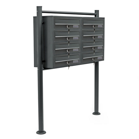 Multiple Letterbox 2x4 Slots Galvanised Steel Mailbox Anthracite
