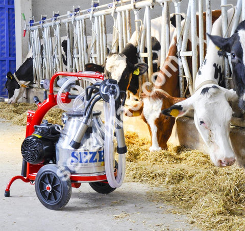 Sezer Portable Pls1 Milking Machine - Single cluster for Cows