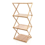 Foldable Bamboo Shelf 4-rack 40x33.5x93.5cm Bathroom Shelf