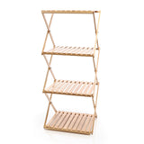 Foldable Bamboo Shelf 4-rack 40x33.5x93.5cm Bathroom Shelf