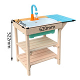 Children’s Outdoor Play Kitchen made of Wood with Sink