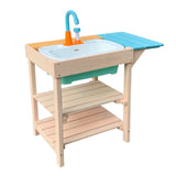 Children’s Outdoor Play Kitchen made of Wood with Sink