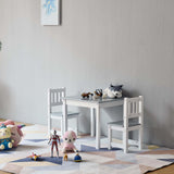 Wooden Children’s Suite in White and Grey with Round Edges