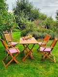 Furniture Set 5 Pieces Acacia Wood Folding Table and Chair